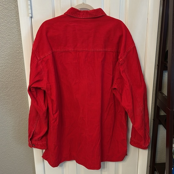 Marlboro Unlimited Men’s (XL) Red Corduroy Pullover 1/4 Zip Vintage Shirt Jacket - Picture 2 of 11